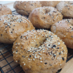 everything bagels made with fresh milled flour whole wheat