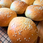 brioche buns made with fresh milled flour