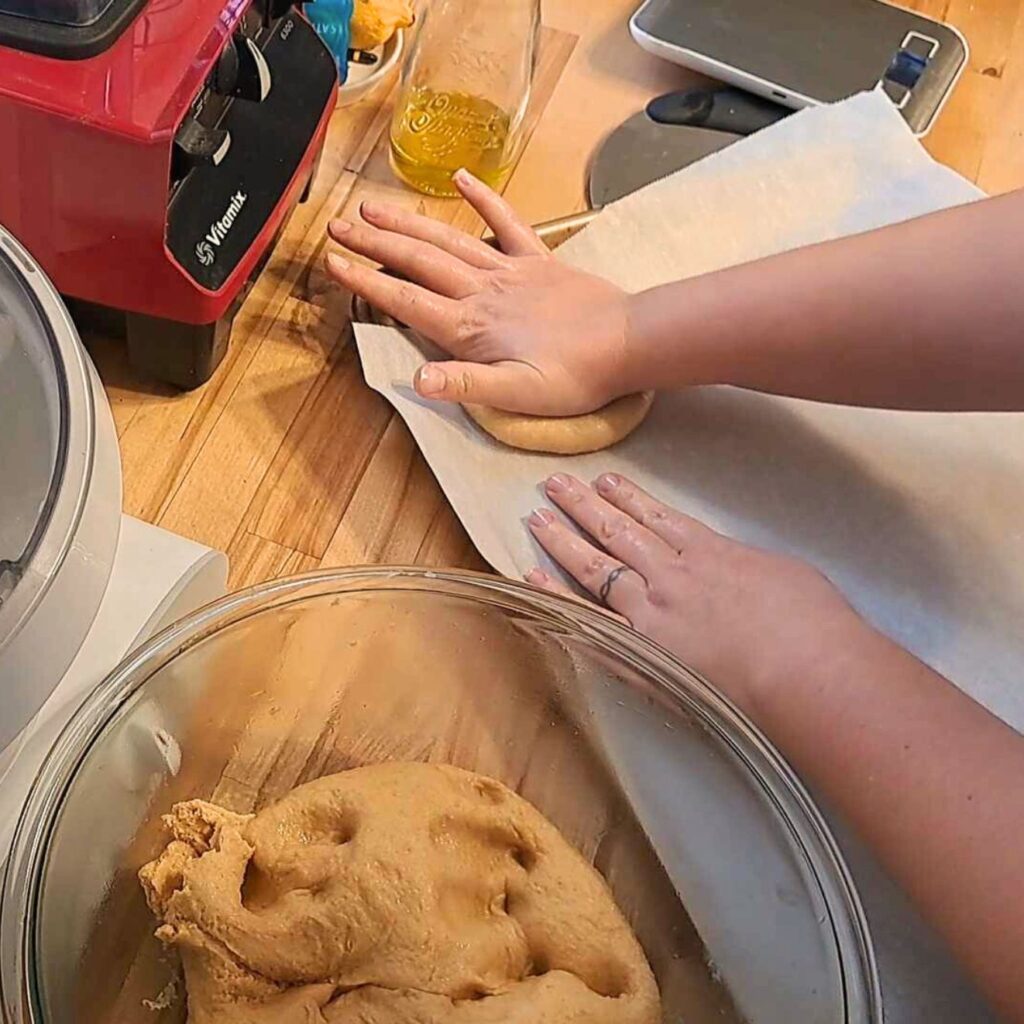 flattening brioche buns