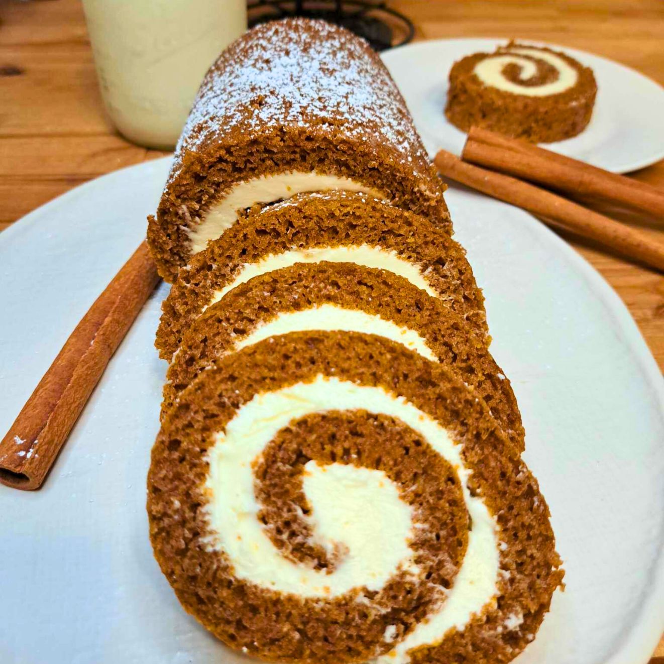 easy pumpkin roll made with fresh milled flour
