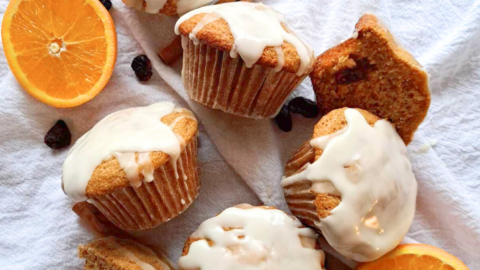 cranberry orange muffins made with fresh milled flour