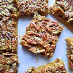 pecan pie bars made with fresh milled flour