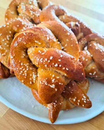 soft pretzels made with fresh milled hard white wheat flour