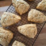 asiago black pepper scones made with fresh milled flour
