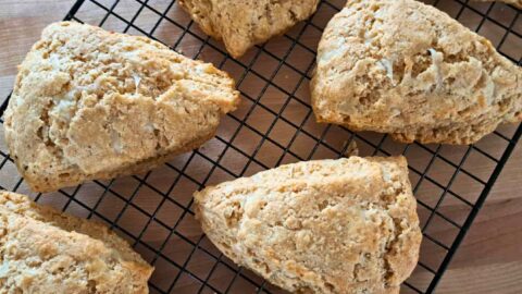 asiago black pepper scones made with fresh milled flour