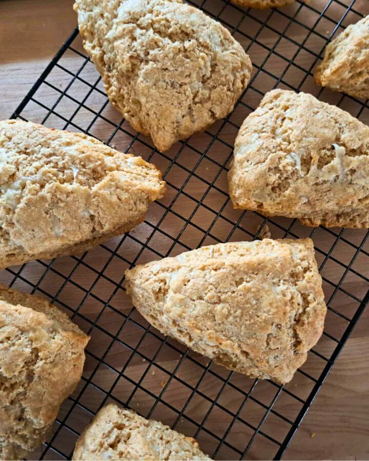 asiago black pepper scones made with fresh milled flour