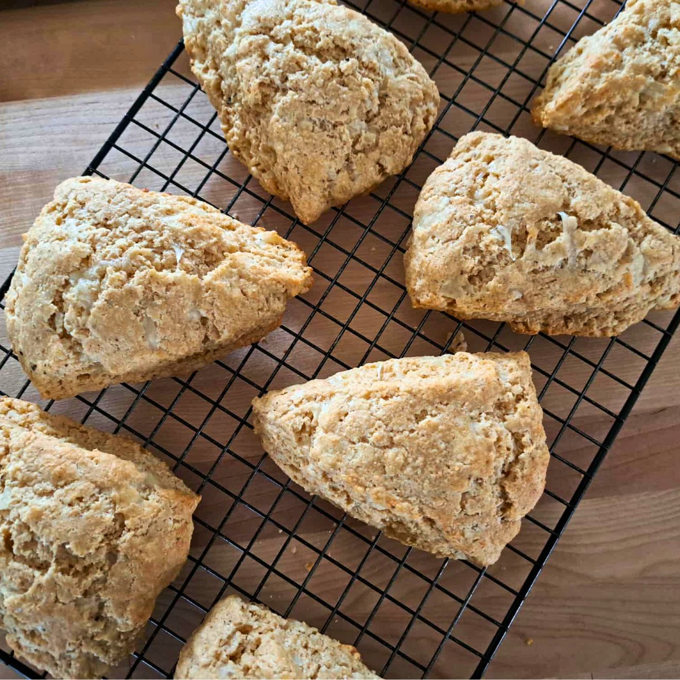 asiago black pepper scones made with fresh milled flour