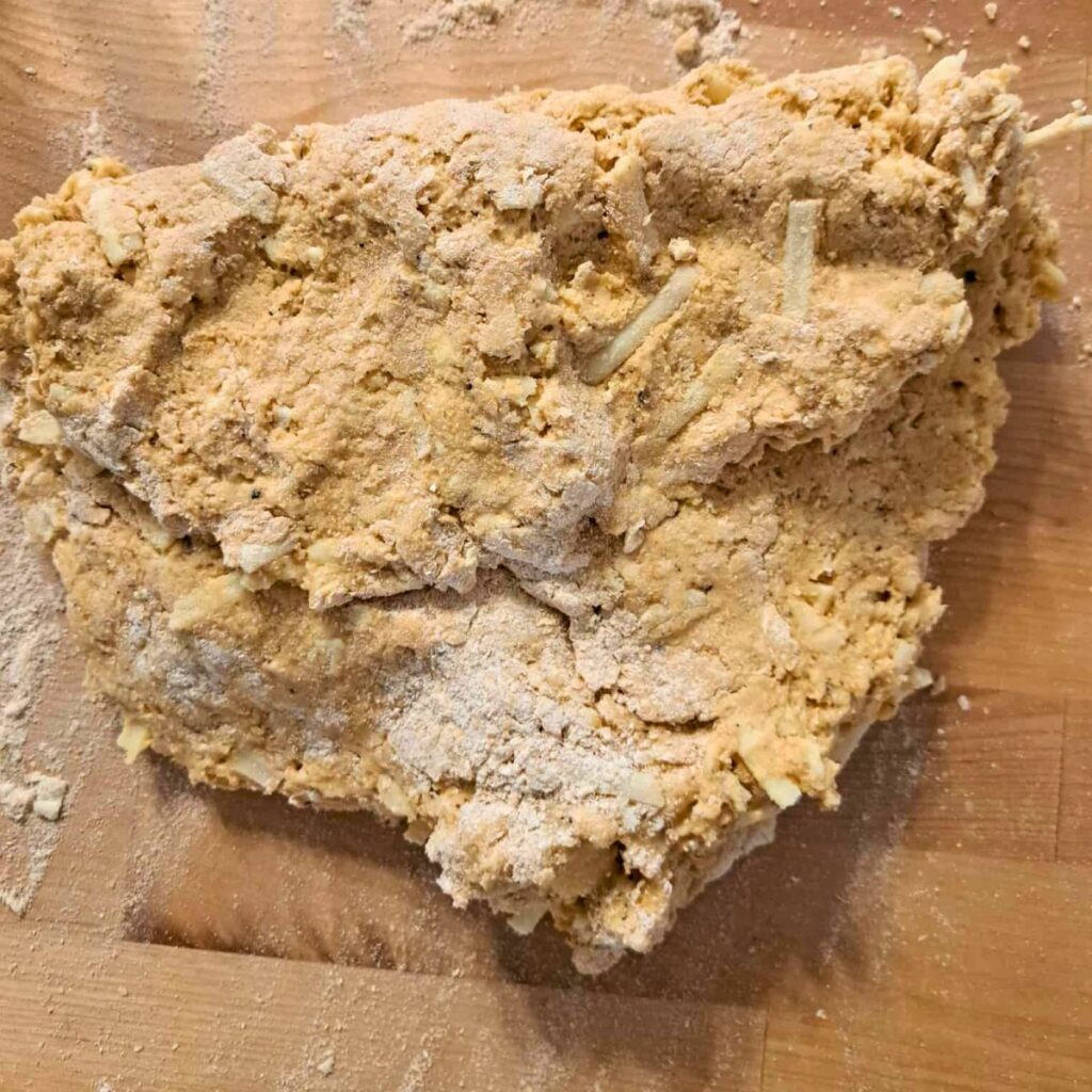 asiago and black pepper scone made with fresh milled flour dough