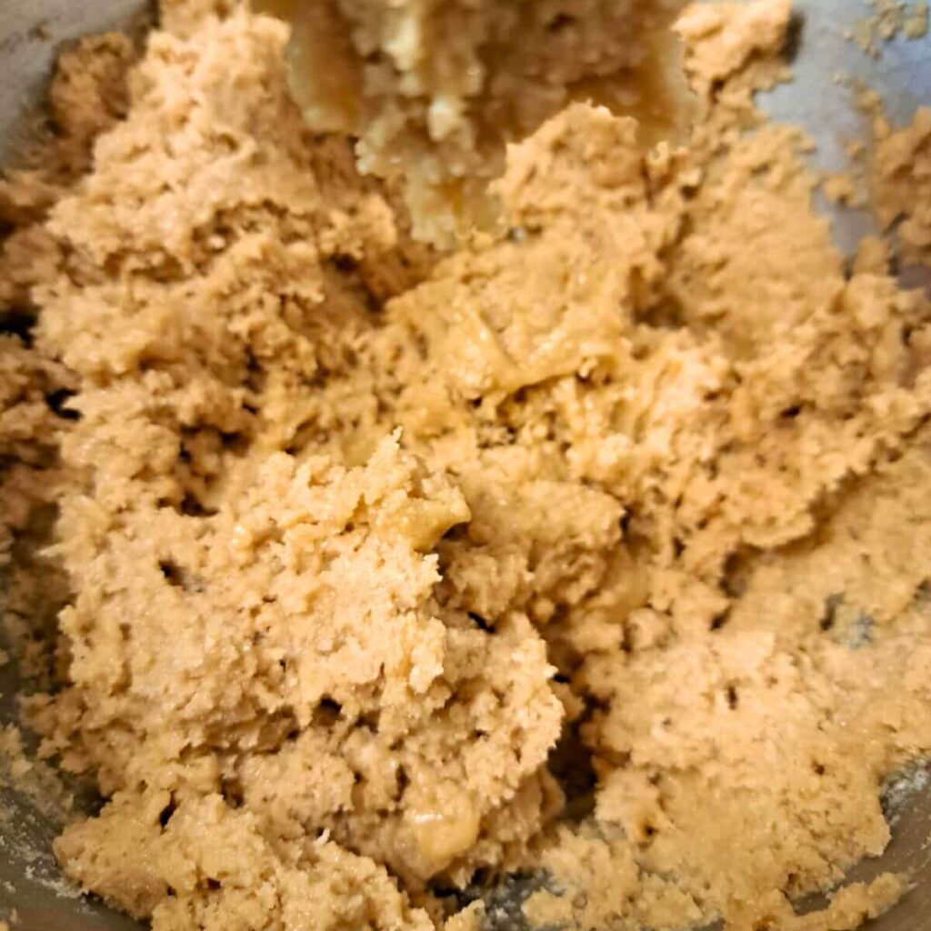 compost cookie dough made with fresh milled flour before add ins
