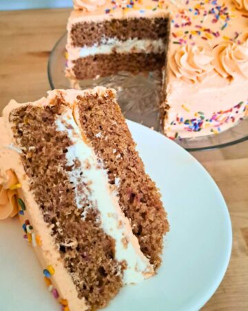 strawberry cake made with fresh milled flour