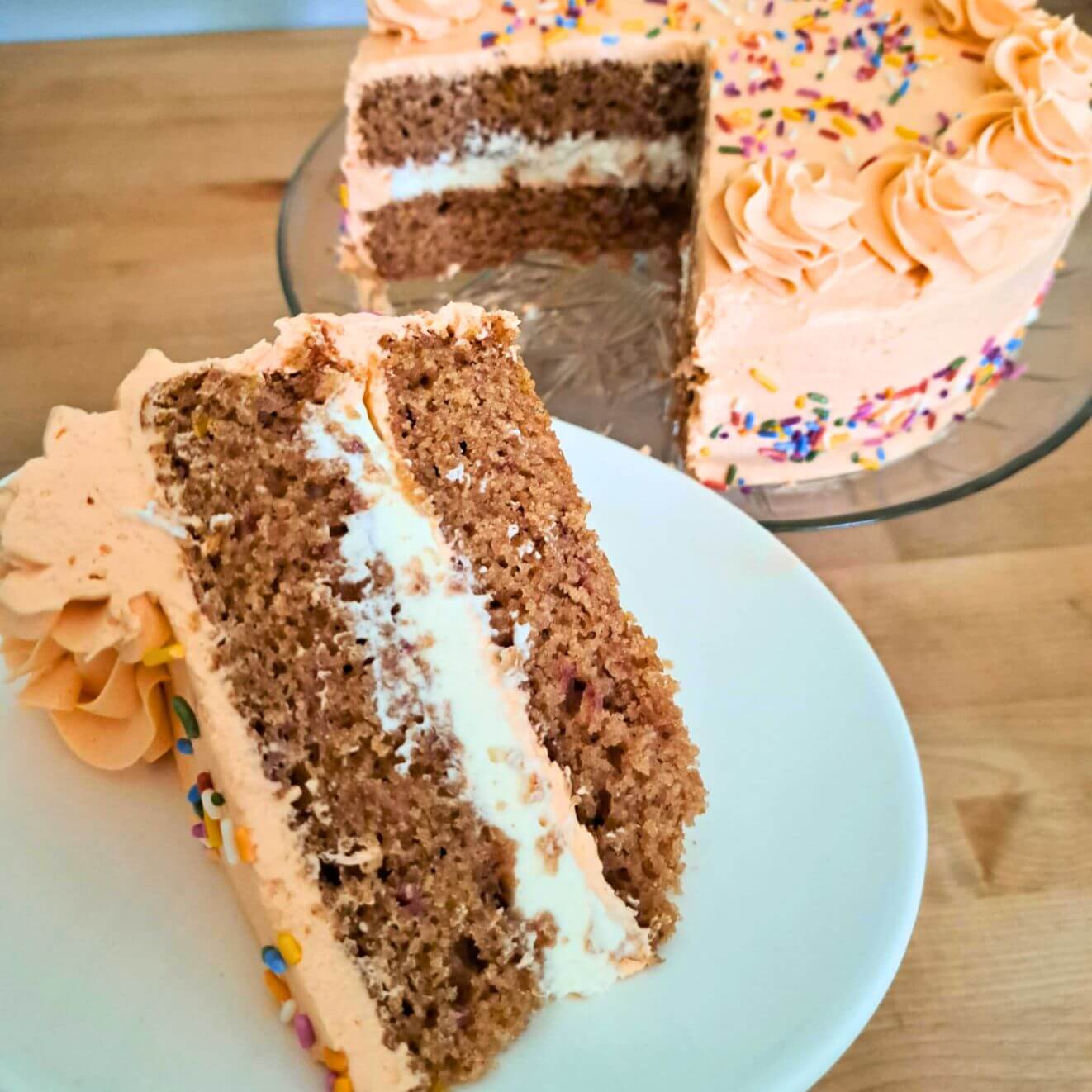 strawberry cake made with fresh milled flour