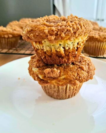 pumpkin cheesecake muffins made with fresh milled flour