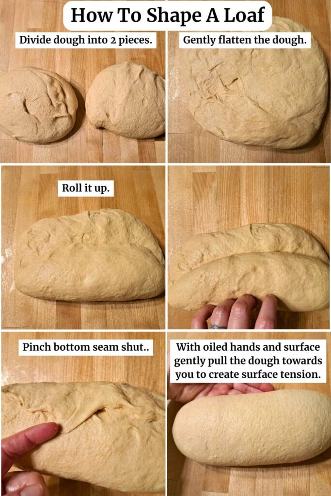 how to shape a loaf in pictures for sourdough sandwich bread made with fresh milled flour 