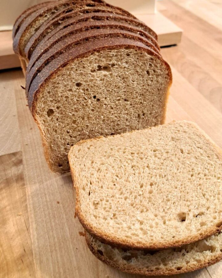 sourdough sandwich bread made with fresh milled flour