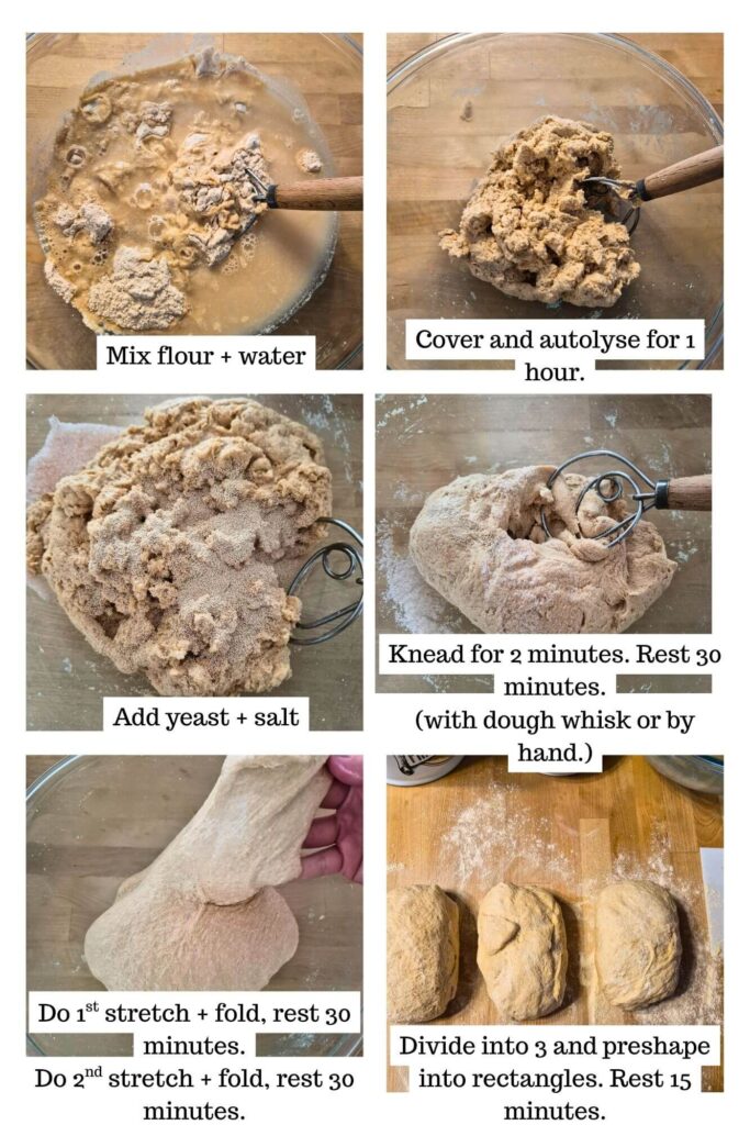 making baguette dough with fresh milled flour 