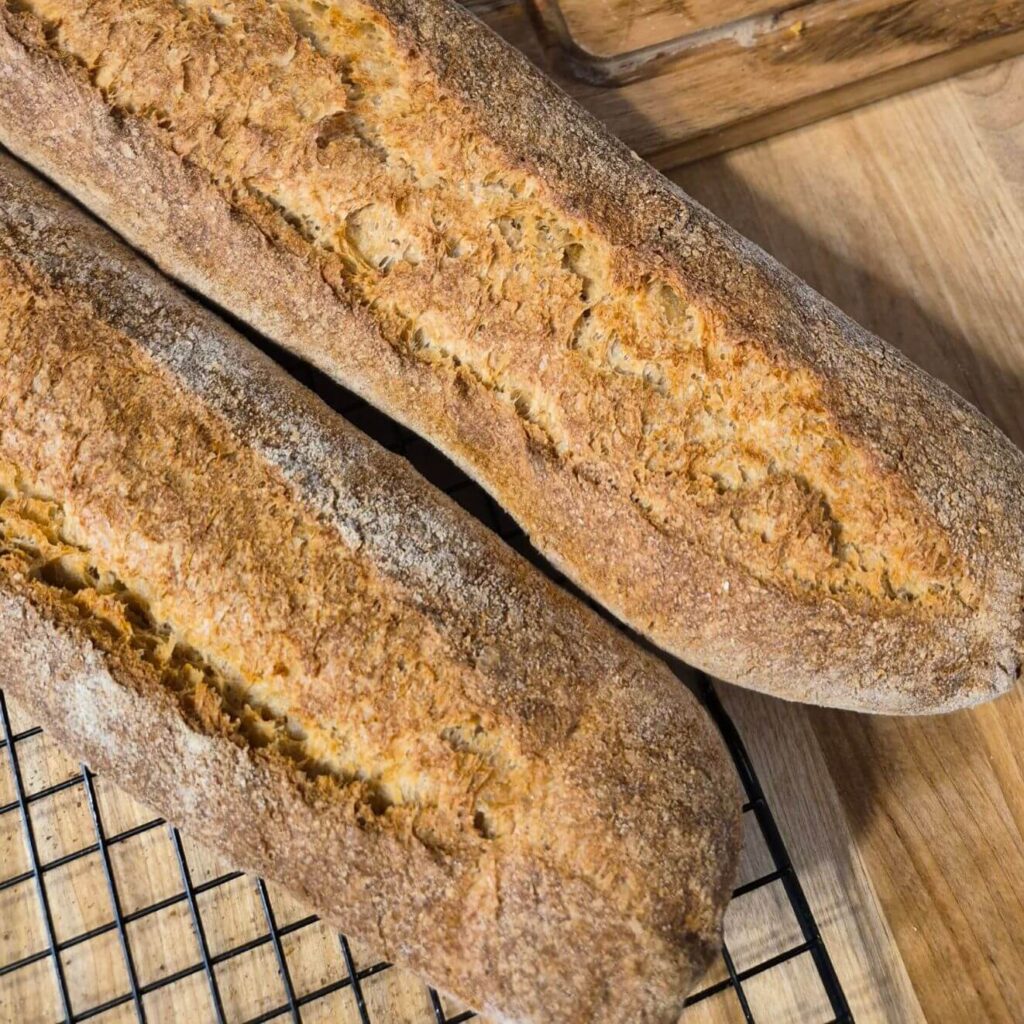 Classic Baguettes Made With Fresh Milled Flour
