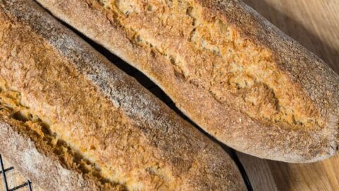 fresh milled flour baguettes