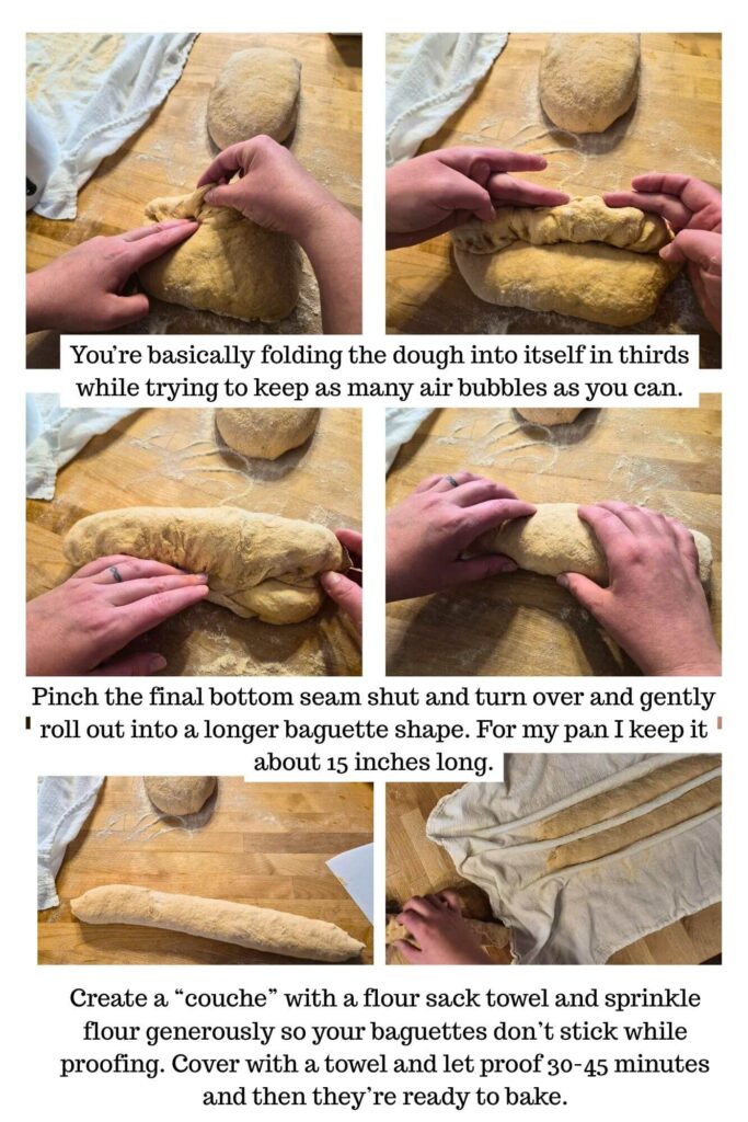 shaping Classic Baguettes Made With Fresh Milled Flour